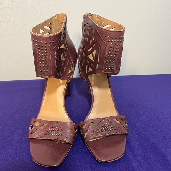 Nine West - Women Stiletto Leather Sandals, purple, size 8.5, 4” heel - Picture 3 of 5